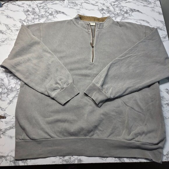 Orvis Men's Orange Gray Quarter Zip Longsleeve Pullover Sweatshirt Bundle (Flaw) - Picture 2 of 15